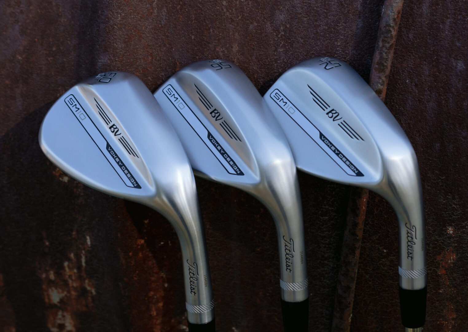 Titleist Vokey SM10 wedges in 52°, 56°, and 60° lofts