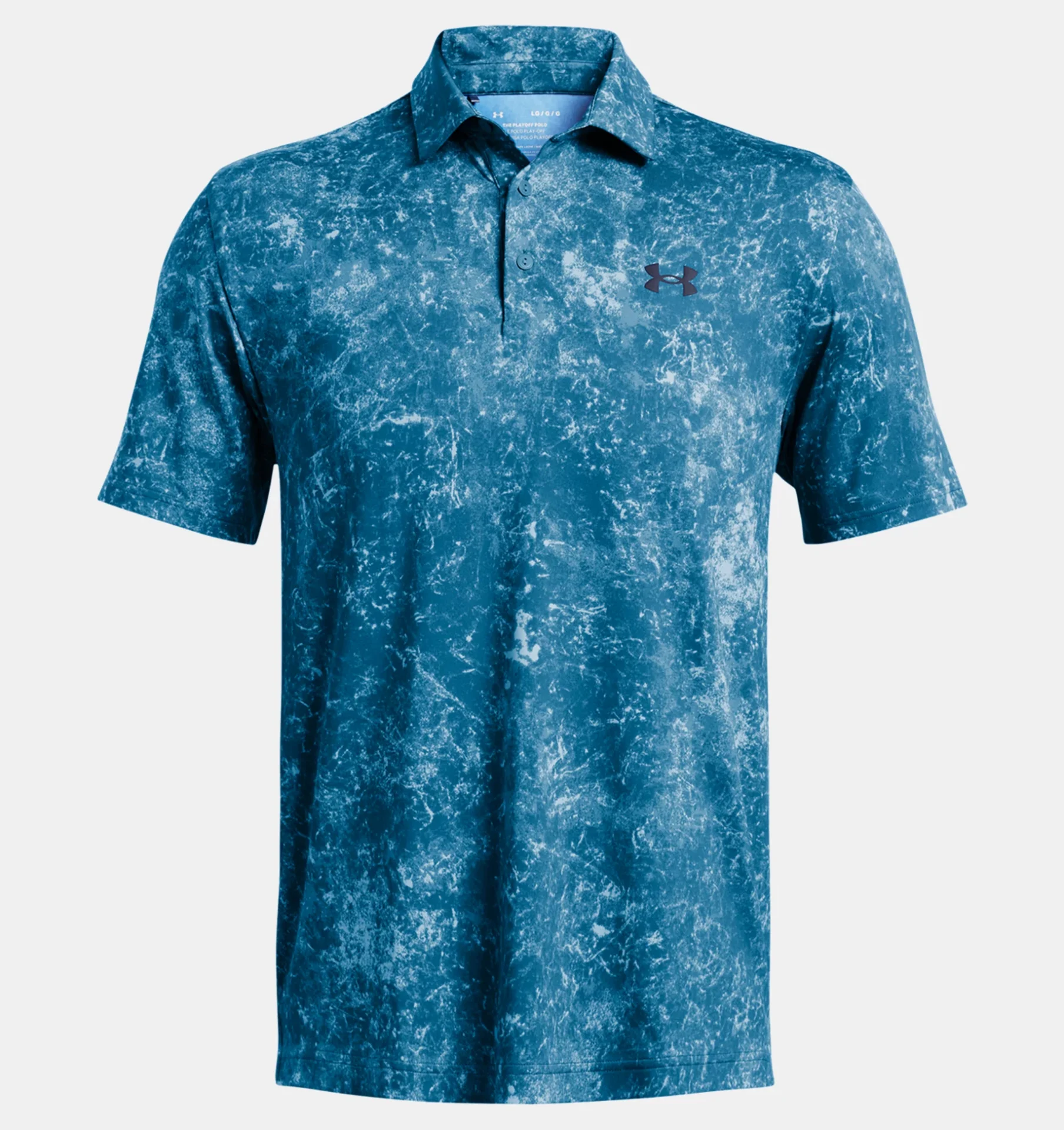 Under Armor men's Playoff 3.0 Printed Polo in Photon Blue